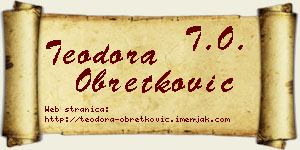 Teodora Obretković vizit kartica